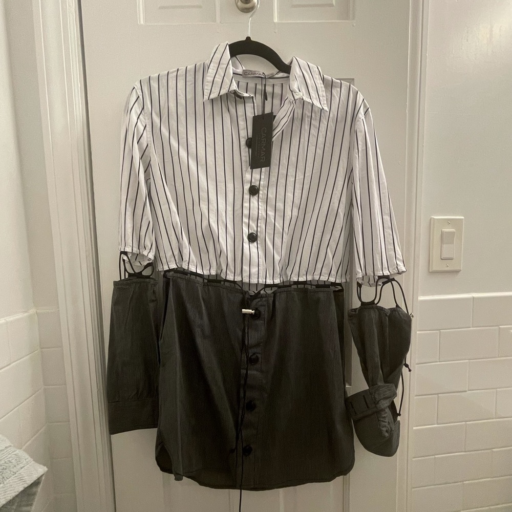 NWT Carmar LF button up collar dress